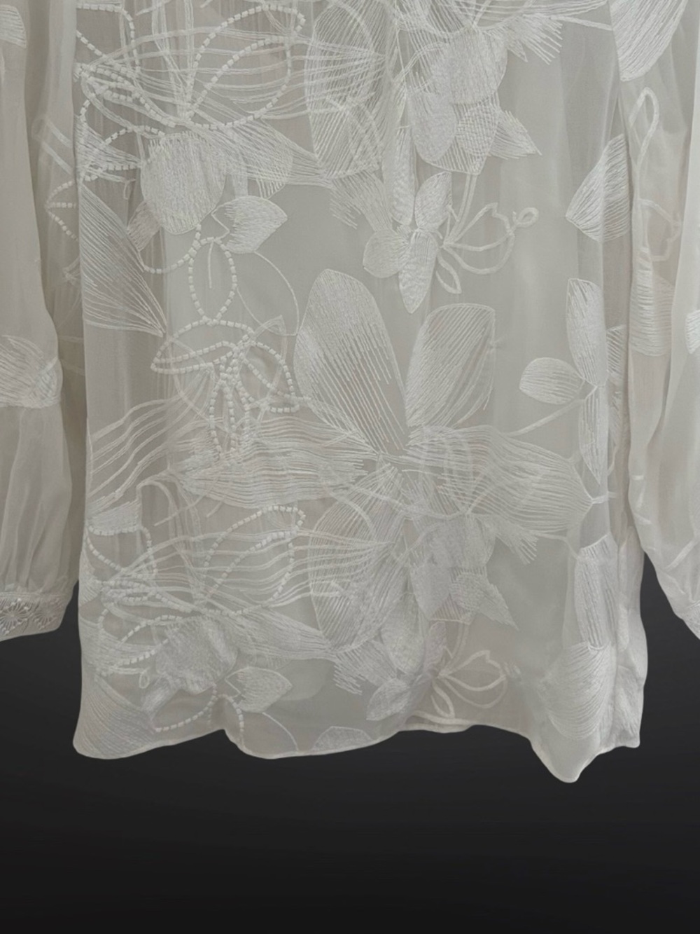 Reiss Rosie Floral Lace Blouse Ivory Size 4 - Picture 6 of 9